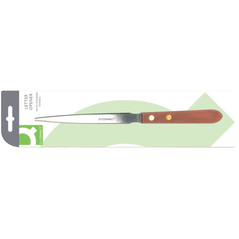 Apribuste tagliacarte in blister Q-Connect acciaio/legno 21,5 cm KF03985