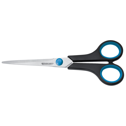 Forbici Westcott Soft Grip Easy Grip blu/nero simmetriche 17,5 cm E-30271 00