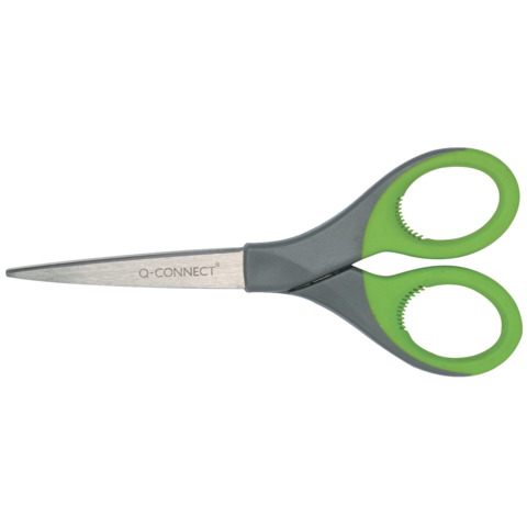 Forbici universali in blister Q-Connect Elite Softgrip grigio/verde 18 cm KF03986