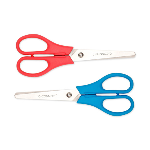 Forbici per bricolage in blister Q-Connect rosso e blu 13,5 cm – KF01229