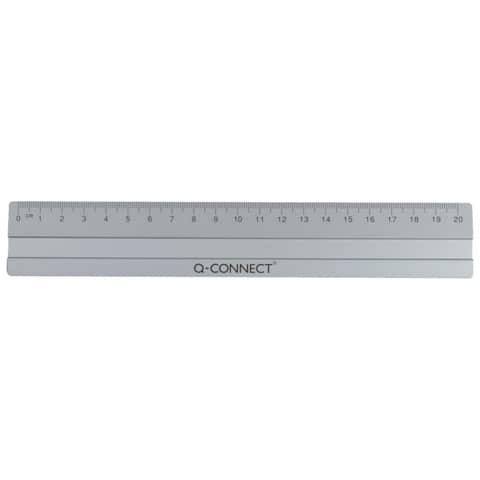 Righello Q-Connect alluminio argento 20 cm KF03677