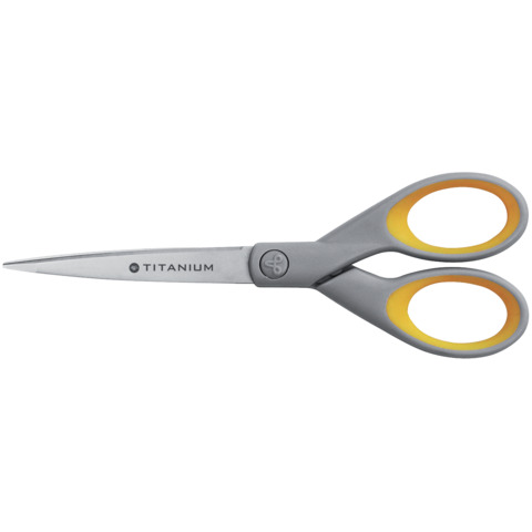 Forbici Westcott Softgrip Titanium Super simmetrica giallo/grigio lama 18 cm E-30470 00