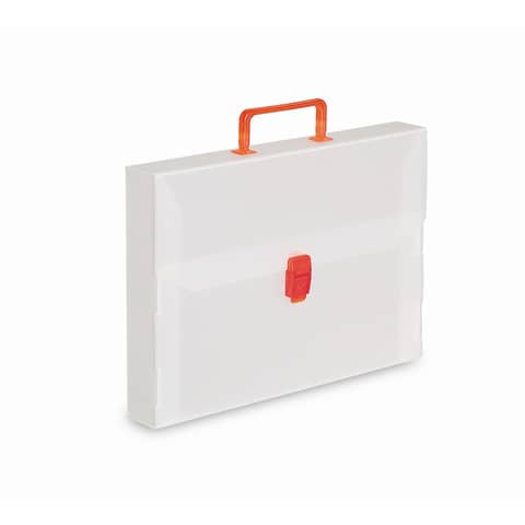 Valigetta portadocumenti Favorit a una chiusura polionda cannettato bianco trasparente 27×38 cm dorso 5 cm – 100501