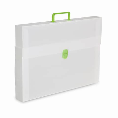 Valigetta portadisegni Favorit a una chiusura polionda cannettato bianco trasp. 36,5×56 cm dorso 3,5 cm – 10050