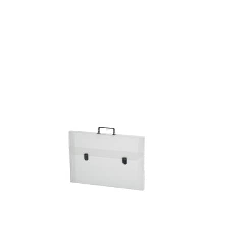 Valigetta portadisegni Favorit a due chiusure polionda cannettato bianco trasparente 52×73 cm dorso 3 cm – 10050