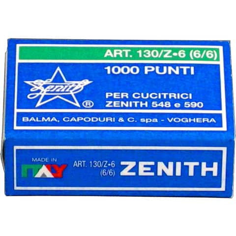 Scatola 1000 punti metallici ZENITH 130/Z6 6/6 – 0301303601