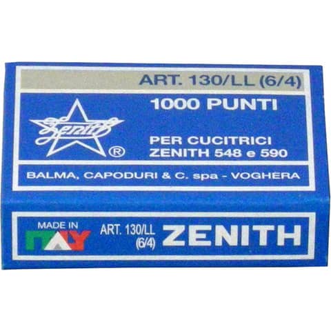 Scatola 1000 punti metallici ZENITH 130/LL 6/4 – 0301306401