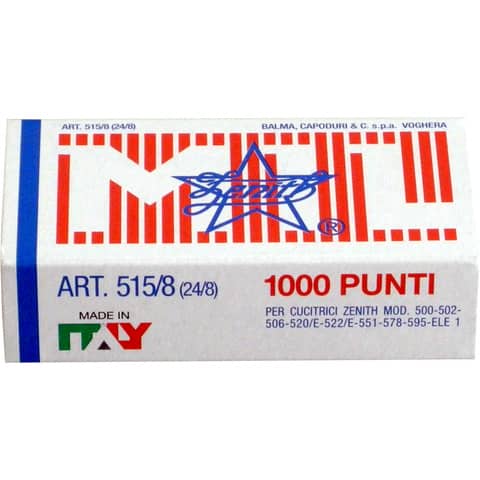 Scatola 1000 punti metallici ZENITH 515/8 24/8 – 0305151801