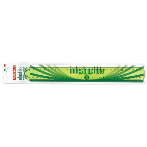 Triplo decimetro ARDA Linea Elastika plastica flessibile verde trasparente 30 cm – EL30P