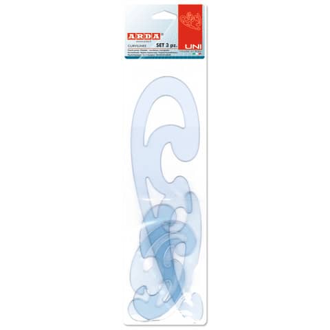 Set curvilinee ARDA Serie Uni polistirolo termoresistente grigio trasparente  Conf. 3 pezzi – 29012