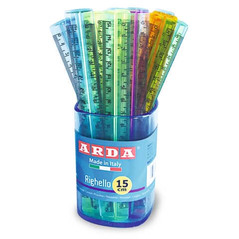 Righello ARDA Uni polistirolo colori assortiti Conf. 50 pezzi – 282C
