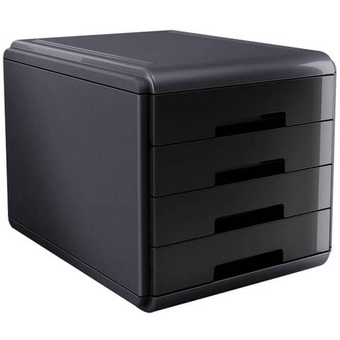 Cassettiera 4 cassetti ARDA Mydesk polistirolo e materiale infrangibile grigio/nero – 18P4PN
