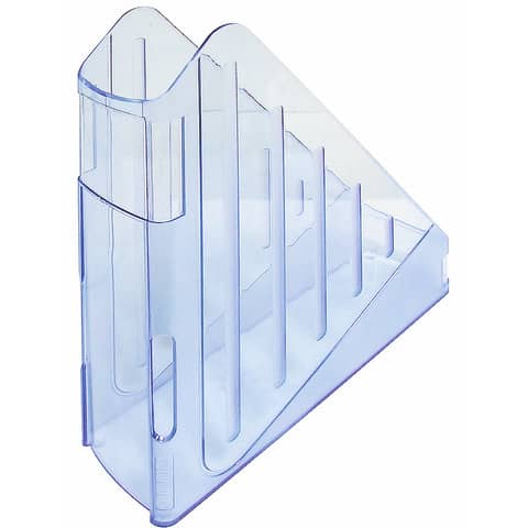 Portariviste ARDA Classic polistirolo antiurto azzurro trasparente 7,5x27x29,5 cm – TR4118BL