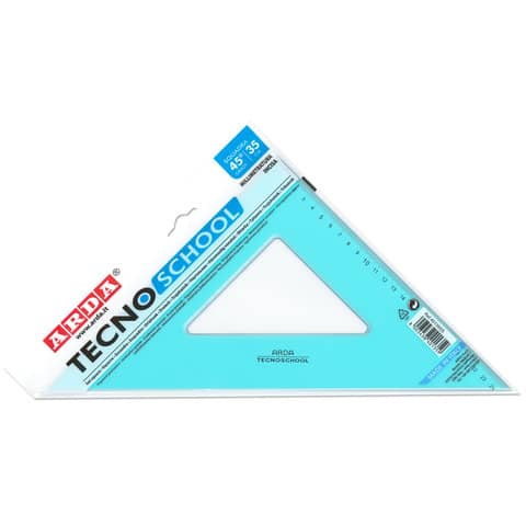 Squadra ARDA Linea Tecnoschool polistirolo termoresistente azzurro trasparente 45° cm 35 – 40135SS