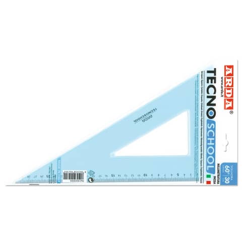 Squadra ARDA Linea Tecnoschool polistirolo termoresistente azzurro trasparente 60° cm 30 – 40230SS