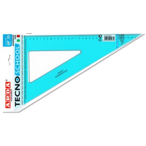 Squadra ARDA Linea Tecnoschool polistirolo termoresistente azzurro trasparente 60° cm 35 – 40235SS