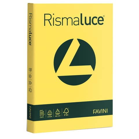 Carta colorata Favini Rismaluce colori forti 90 g/m² A4 giallo sole 53 – Risma da 300 fogli – A66B304