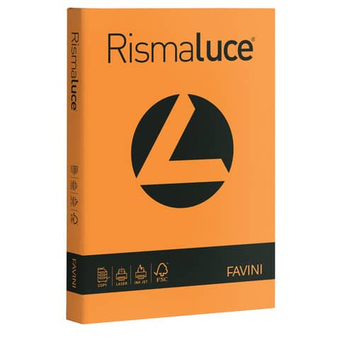Carta colorata Favini Rismaluce colori forti 140 g/m² A4 arancio 56 – Risma da 200 fogli – A65E204