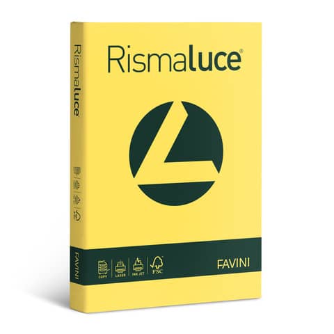 Carta colorata Favini Rismaluce colori forti 140 g/m² A3 giallo sole – Risma da 200 fogli – A65B213