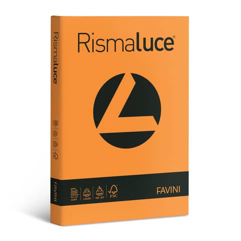 Carta colorata Favini Rismaluce colori forti 140 g/m² A3 arancio – Risma da 200 fogli – A65E213