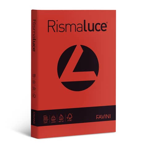 Carta colorata Favini Rismaluce colori forti 140 g/m² A3 scarlatto – Risma da 200 fogli – A65C213