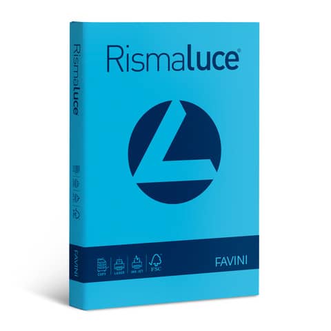 Carta colorata Favini Rismaluce colori forti 140 g/m² A3 azzurro – Risma da 200 fogli – A65G213