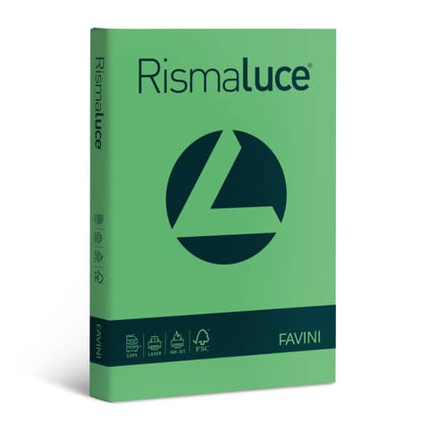 Carta colorata Favini Rismaluce colori forti 140 g/m² A3 verde – Risma da 200 fogli – A65D213