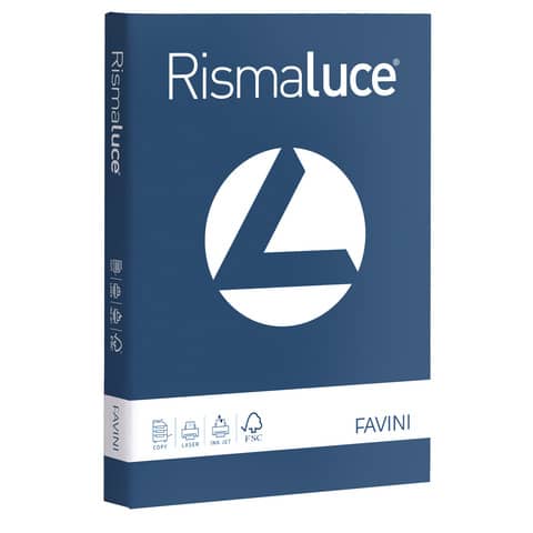 Carta colorata Favini Rismaluce colori forti 200 g/m² A4 blu di prussia Risma da 125 fogli – A67K104