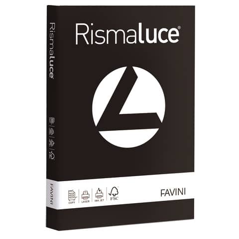 Carta colorata Favini Rismaluce colori forti 200 g/m² A4 nero 63 – Risma da 125 fogli – A67A134