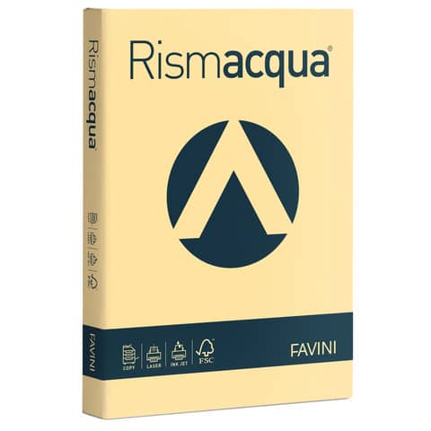 Carta colorata Favini Rismacqua colori tenui 200 g/m² A4 camoscio 02 – Risma da 125 fogli – A67R104