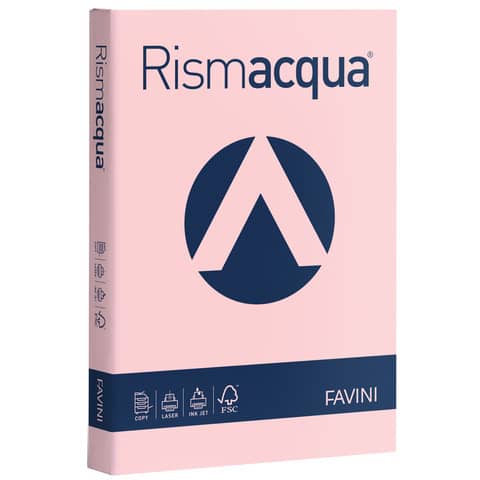 Carta colorata Favini Rismacqua colori tenui 200 g/m² A4 rosa 10 – Risma da 125 fogli – A67S104
