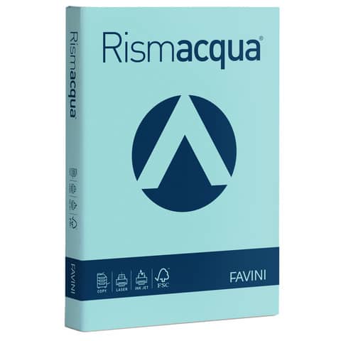 Carta colorata Favini Rismacqua colori tenui 200 g/m² A4 celeste 08 – Risma da 125 fogli – A67T104
