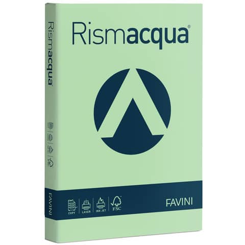Carta colorata Favini Rismacqua colori tenui 200 g/m² A4 verde chiaro 09 Risma da 125 fogli – A67P104