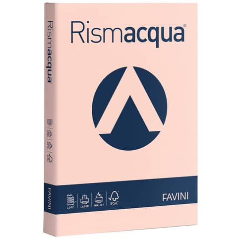 Carta colorata Favini Rismacqua colori tenui 200 g/m² A4 salmone 05 – Risma da 125 fogli – A675104