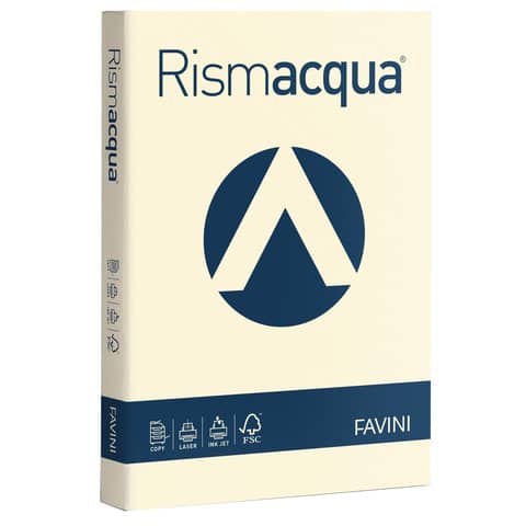 Carta colorata Favini Rismacqua colori tenui 200 g/m² A4 avorio 110 – Risma da 125 fogli – A67Q104