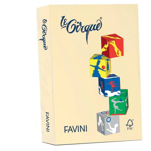Carta colorata FAVINI LE CIRQUE per tutte le tecnologie di stampa 80 g/m² A4 giallo 100  500 fogli – A712504