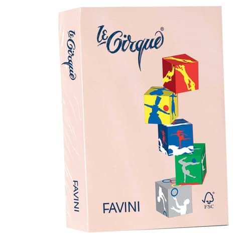 Carta colorata FAVINI LE CIRQUE per tutte le tecnologie di stampa 80 g/m² A4 salmone 103  500 fogli – A715504