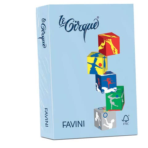 Carta colorata FAVINI LE CIRQUE per tutte le tecnologie di stampa 80 g/m² A4 azzurro 106  500 fogli – A717504
