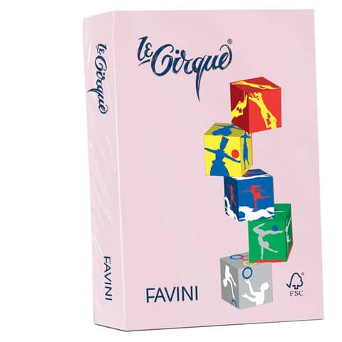 Carta colorata FAVINI LE CIRQUE per tutte le tecnologie di stampa 80 g/m² A4 rosa 108  500 fogli – A71S504