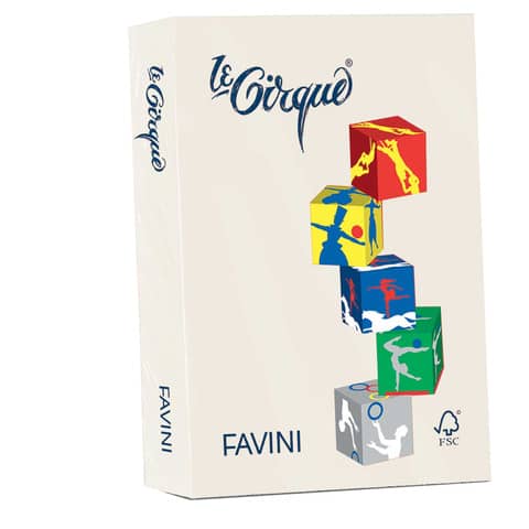 Carta colorata FAVINI LE CIRQUE per tutte le tecnologie di stampa 80 g/m² A4 avorio 110  500 fogli – A71Q504