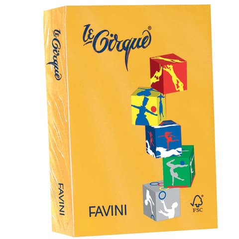 Carta colorata FAVINI LE CIRQUE per tutte le tecnologie di stampa 80 g/m² A4 giallo oro 201  500 fogli – A71H504