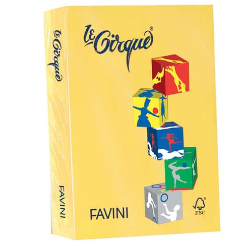 Carta colorata FAVINI LE CIRQUE per tutte le tecnologie di stampa 80 g/m² A4 giallo sole 202  500 fogli – A71B504