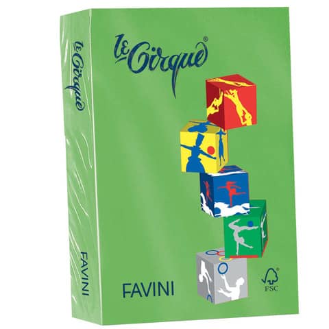 Carta colorata FAVINI LE CIRQUE per tutte le tecnologie di stampa 80 g/m² A4 verde prato 203  500 fogli – A71M504