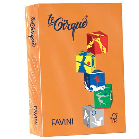 Carta colorata FAVINI LE CIRQUE per tutte le tecnologie di stampa 80 g/m² A4 arancio tropico 205  500 fogli – A71E504