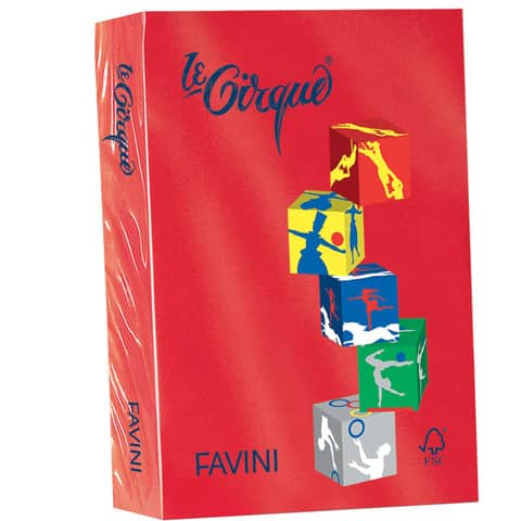 Carta colorata FAVINI LE CIRQUE per tutte le tecnologie di stampa 80 g/m² A4 scarlatto 209  500 fogli – A71C504