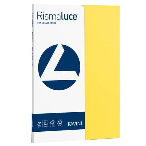 Carta colorata Favini Rismaluce colori forti 200 g/m² A4 mix 5 colori – Risma da 50 fogli – A69X504