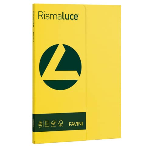 Carta colorata Favini Rismaluce colori forti 200 g/m² A4 giallo sole 53 Risma da 50 fogli – A69B544
