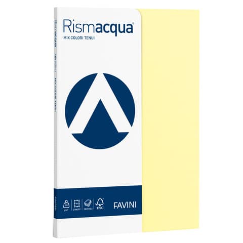 Carta colorata Favini Rismaluce colori tenui 90 g/m² A4 mix 5 colori Risma da 100 fogli – A69X124