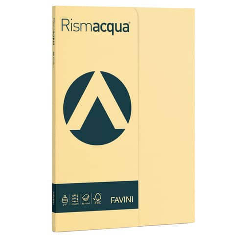 Carta colorata Favini Rismacqua colori tenui 200 g/m² A4 camoscio 02 – Risma da 50 fogli – A69R544