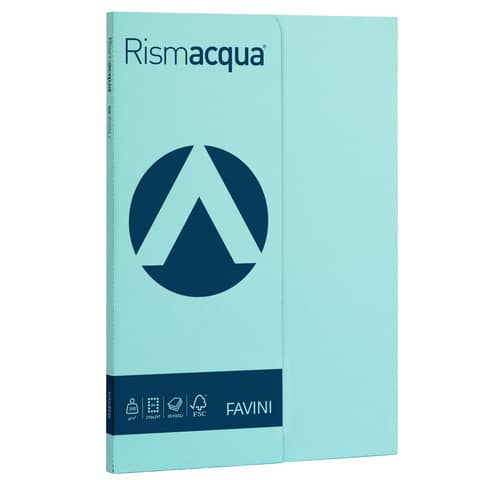 Carta colorata Favini Rismacqua colori tenui 200 g/m² A4 celeste 08 – Risma da 50 fogli – A69T544